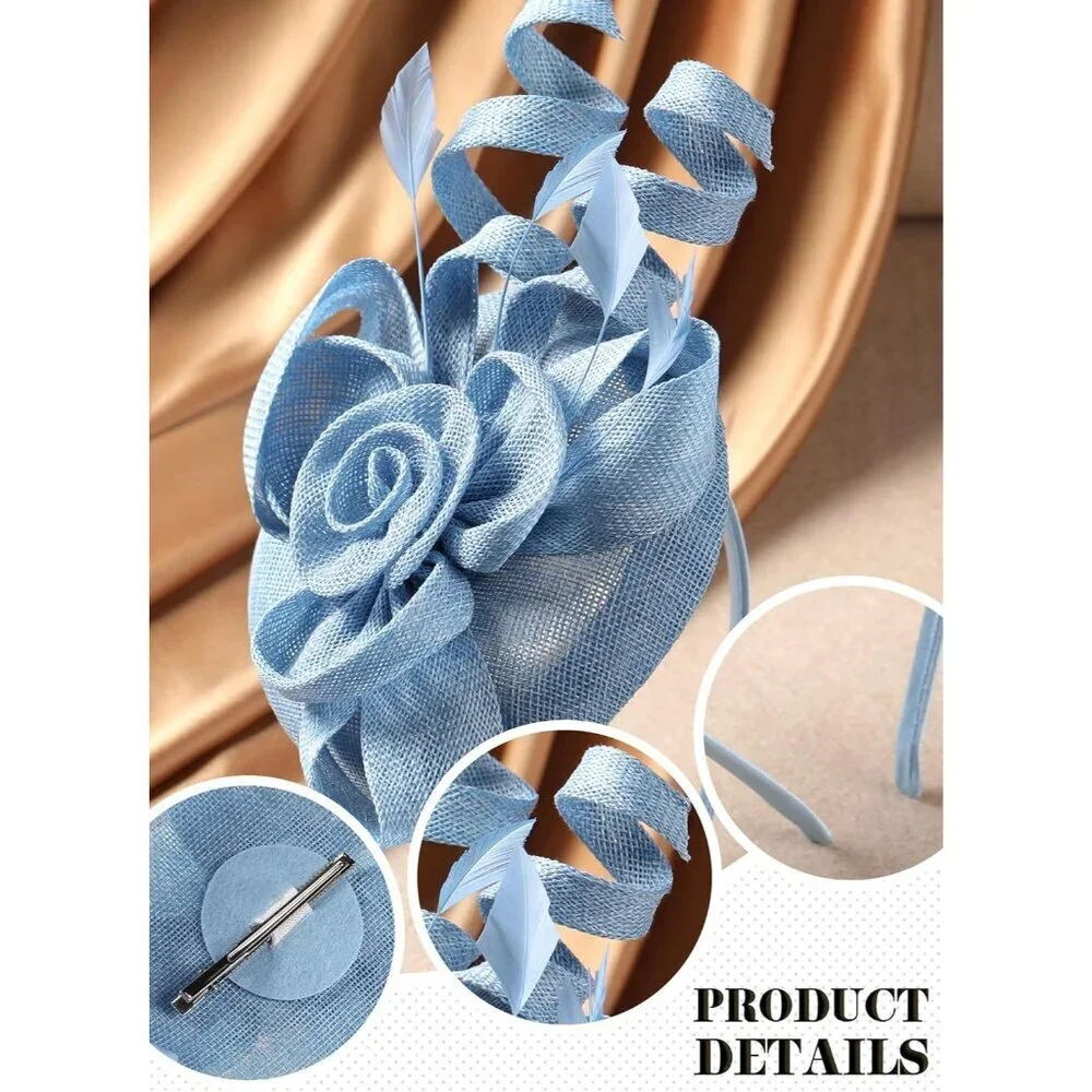 Vintage Victorian Feather Hat Tea Party Fascinator Hair Clip Women